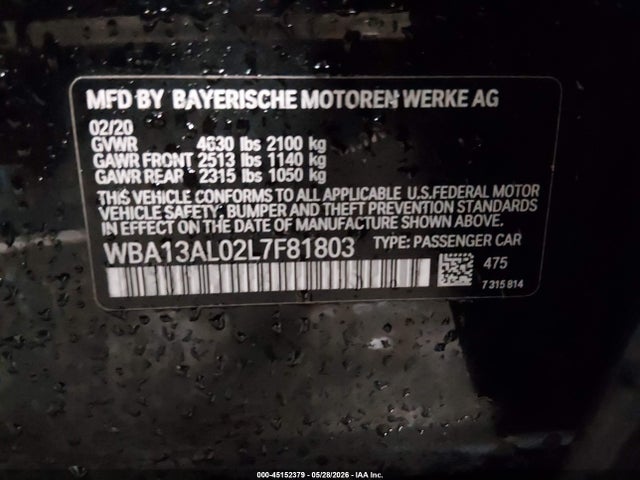 WBA13AL02L7F81803 BMW M235i Gran Coupe Xdrive