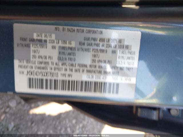 Продажа на аукционе авто 2016 Mazda Cx-5 Grand Touring, vin: JM3KE4DY5G0676818, номер лота: 45152400