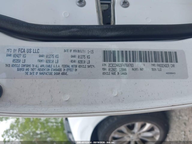 2015 Chrysler 300 Limited მანქანა იყიდება აუქციონზე, vin: 2C3CCARG5FH760783, აუქციონის ნომერი: 45152414