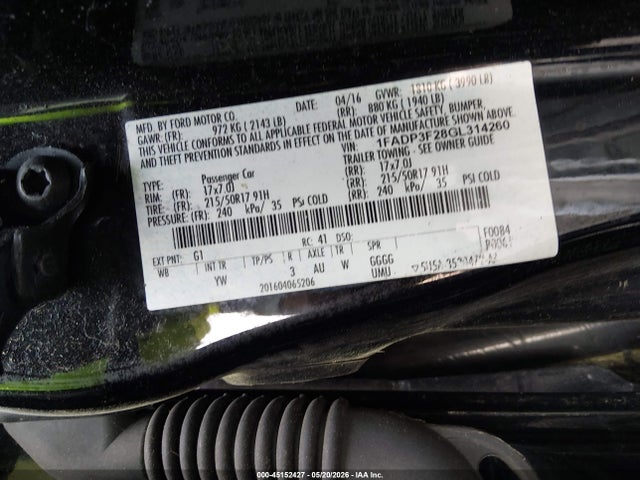 Продаж на аукціоні авто 2016 Ford Focus Se, vin: 1FADP3F28GL314260, номер лоту: 45152427