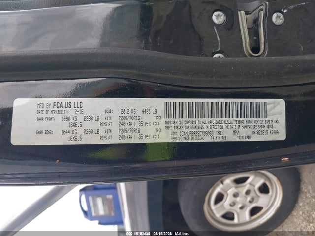 Продажа на аукционе авто 2016 Jeep Patriot Sport, vin: 1C4NJPBA2GD706083, номер лота: 45152439