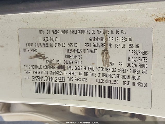 Mazda Mazda3 Touring 2017 3MZBN1V70HM127939 Image 9