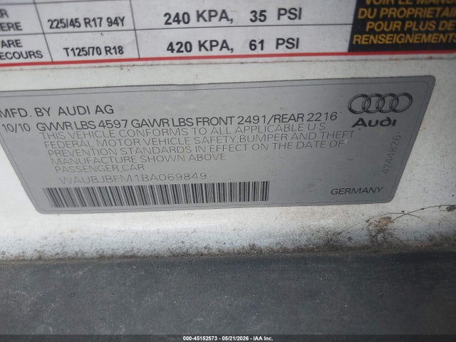 Продажа на аукционе авто 2011 Audi A3 2.0 Tdi Premium, vin: WAUBJBFM1BA069849, номер лота: 45152573