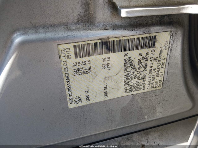 Aukcja sprzedaży 2011 Nissan Altima 2.5 S, vin: 1N4AL2AP2BN413729, numer aukcji: 45152674