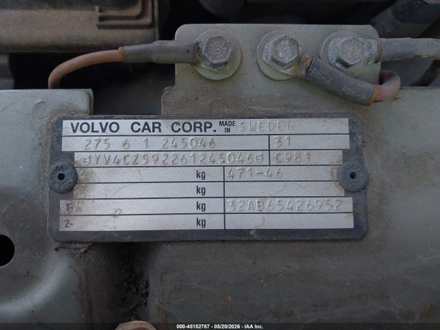 2006 Volvo Xc90 2.5t მანქანა იყიდება აუქციონზე, vin: YV4CZ592261245046, აუქციონის ნომერი: 45152787
