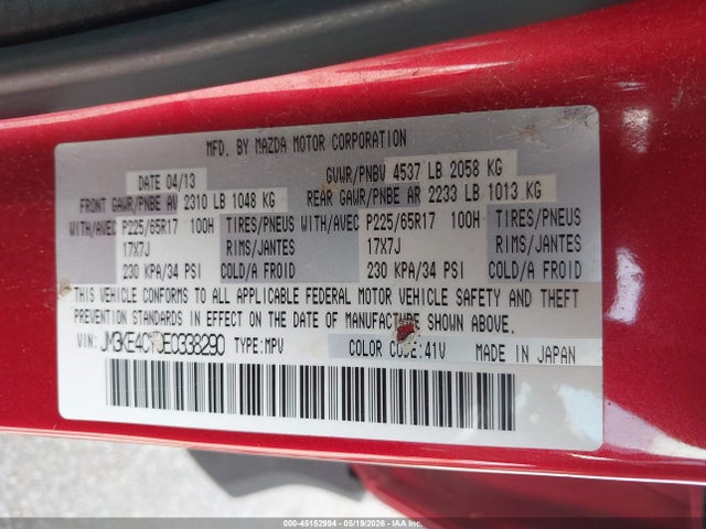 Aukcja sprzedaży 2014 Mazda Cx-5 Touring, vin: JM3KE4CY0E0338290, numer aukcji: 45152994
