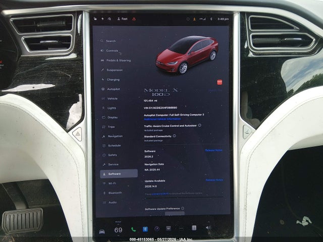 Aukcja sprzedaży 2017 Tesla Model X, vin: 5YJXCDE2XHF066690, numer aukcji: 45153065