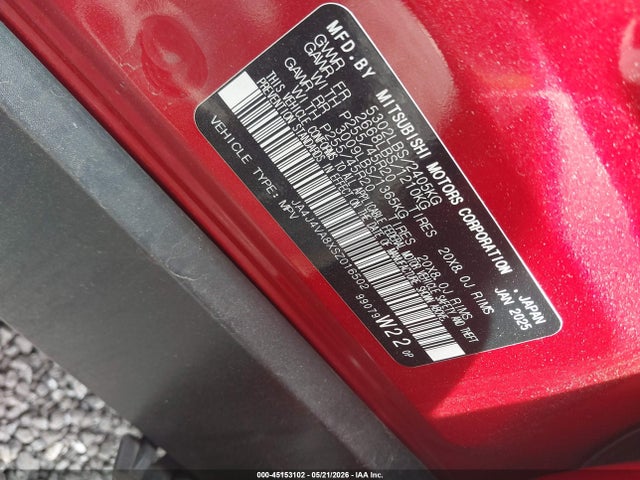 Aukcja sprzedaży 2025 Mitsubishi Outlander Se 2.5 S-awc, vin: JA4J4VA8XSZ016502, numer aukcji: 45153102