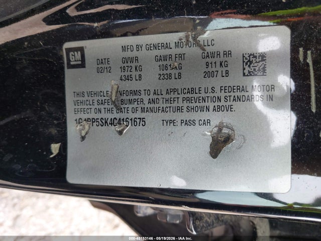 Продажа на аукционе авто 2012 Buick Verano, vin: 1G4PP5SK4C4161675, номер лота: 45153146