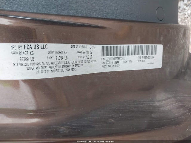 Продаж на аукціоні авто 2015 Fiat 500 Sport, vin: 3C3CFFBR6FT657301, номер лоту: 45153151