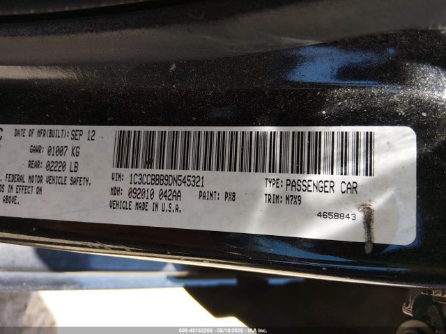 45153206 :رقم المزاد ، 1C3CCBBB9DN545321 vin ، 2013 Chrysler 200 Touring مزاد بيع