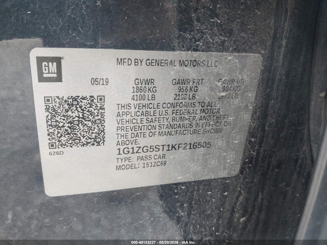 Chevrolet MALIBU RS 2019 1G1ZG5ST1KF216505 Image 9
