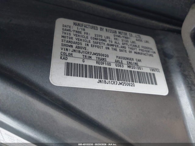 JN1BJ1CR7JW250620 Nissan Rogue Sport S