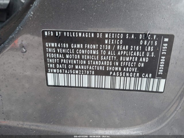 3VWD67AJ5GM227978 Volkswagen Jetta 1.4t Se