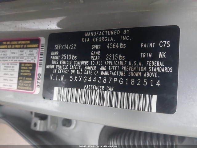 KIA K5 Gt 2023 5XXG44J87PG182514 Image 9