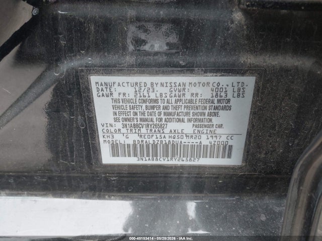 3N1AB8CV1RY265827 Nissan Sentra Sv Xtronic Cvt