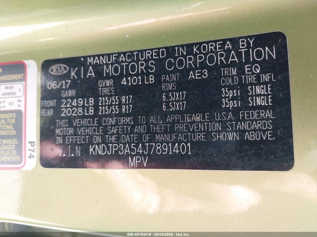 Продажа на аукционе авто 2018 Kia Soul +, vin: KNDJP3A54J7891401, номер лота: 45153419