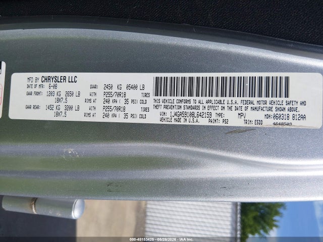 2008 Jeep Wrangler Unlimited Sahara მანქანა იყიდება აუქციონზე, vin: 1J4GA59108L642159, აუქციონის ნომერი: 45153425