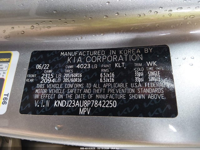 Aukcja sprzedaży 2023 Kia Soul Lx, vin: KNDJ23AU8P7842250, numer aukcji: 45153528