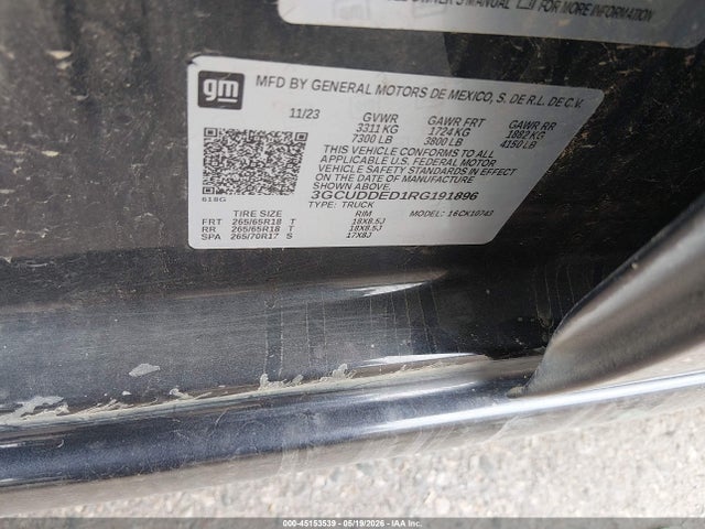 2024 Chevrolet Silverado 1500 4wd  Standard Bed Lt მანქანა იყიდება აუქციონზე, vin: 3GCUDDED1RG191896, აუქციონის ნომერი: 45153539