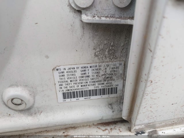 Продаж на аукціоні авто 2006 Honda Accord Hybrid, vin: JHMCN36496C003771, номер лоту: 45153573