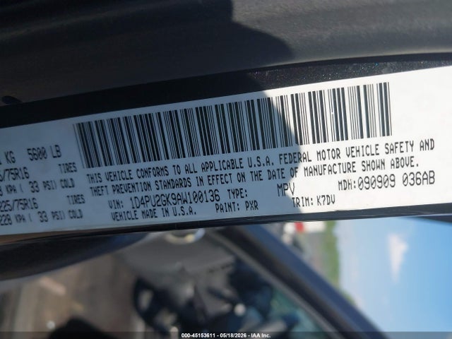 Aukcja sprzedaży 2010 Dodge Nitro Se, vin: 1D4PU2GK9AW100136, numer aukcji: 45153611