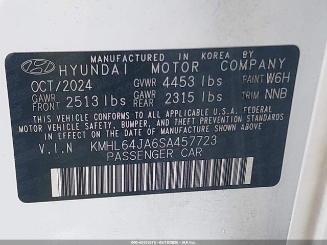 Aukcja sprzedaży 2025 Hyundai Sonata Sel, vin: KMHL64JA6SA457723, numer aukcji: 45153676
