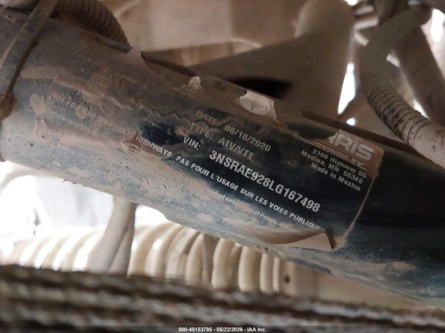 45153795 :رقم المزاد ، 3NSRAE928LG167498 vin ، 2020 Polaris Rzr Pro Xp Sport مزاد بيع