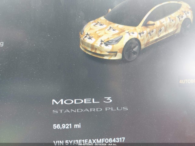 5YJ3E1EAXMF064317 Tesla Model 3 Standard Range Plus Rear-wheel Drive