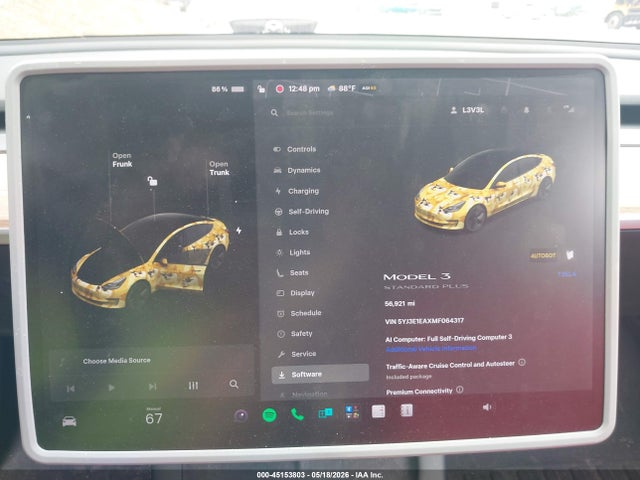 5YJ3E1EAXMF064317 Tesla Model 3 Standard Range Plus Rear-wheel Drive
