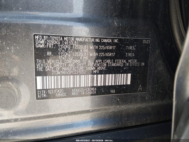 Aukcja sprzedaży 2023 Toyota Rav4 Xle, vin: 2T3W1RFV2PC231052, numer aukcji: 45153821