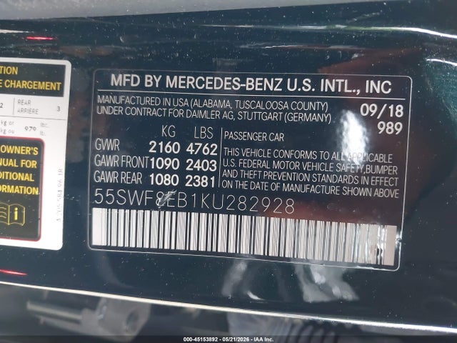 55SWF8EB1KU282928 Mercedes-Benz C 300 4matic
