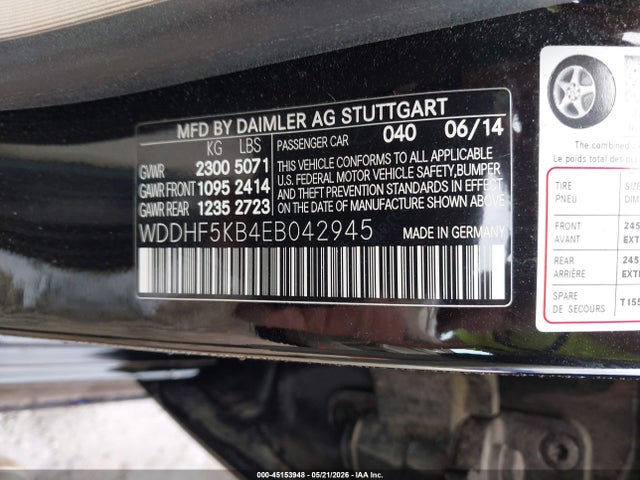 Aukcja sprzedaży 2014 Mercedes-benz E 350, vin: WDDHF5KB4EB042945, numer aukcji: 45153948