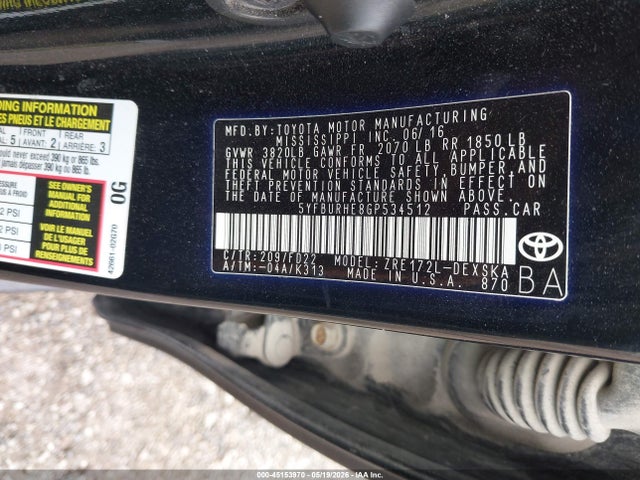 Toyota Corolla S 2016 5YFBURHE8GP534512 Image 9