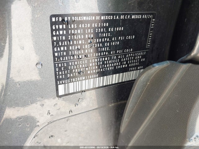 Продажа на аукционе авто 2024 Volkswagen Taos 1.5t Se, vin: 3VVUX7B28RM118684, номер лота: 45153996