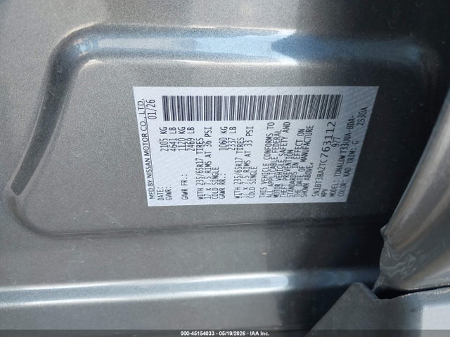 2026 Nissan Rogue Sv მანქანა იყიდება აუქციონზე, vin: 5N1BT3BA2TC763112, აუქციონის ნომერი: 45154033