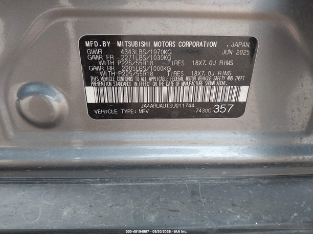Продаж на аукціоні авто 2025 Mitsubishi Outlander Sport 2.0 Es Awc/2.0 Le Awc/2.0 S Awc/2.0 Se Awc/2.0 Trail Edition Awc, vin: JA4ARUAU1SU011744, номер лоту: 45154057