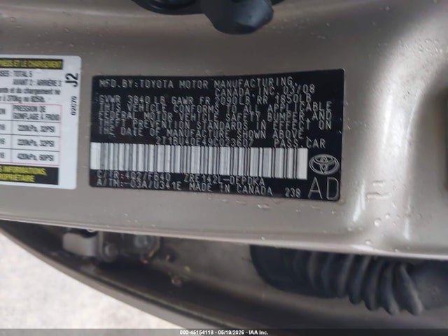 Продаж на аукціоні авто 2009 Toyota Corolla Le, vin: 2T1BU40E49C023607, номер лоту: 45154118