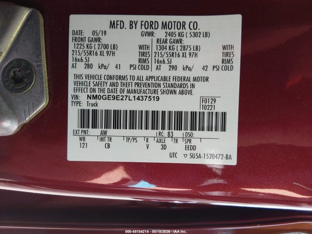 Ford Transit Connect Xl Passenger 2020 NM0GE9E27L1437519 Image 9
