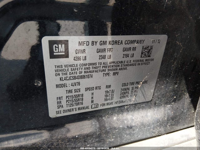 Продажа на аукционе авто 2013 Buick Encore Leather, vin: KL4CJCSB4DB061074, номер лота: 45154275