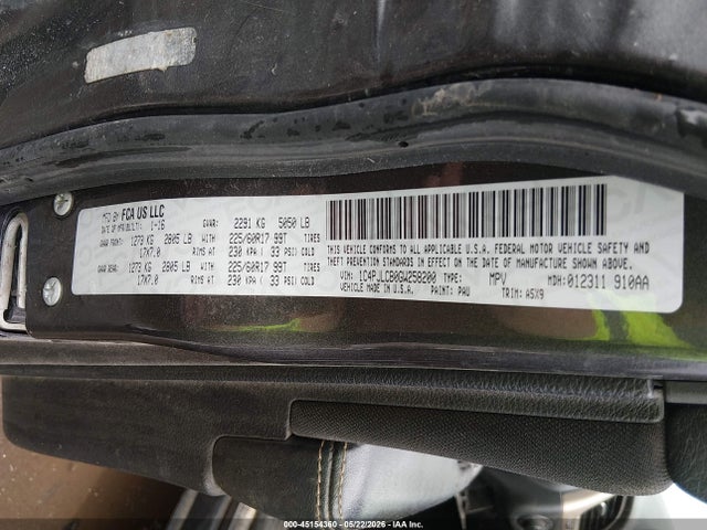 45154360 :رقم المزاد ، 1C4PJLCB0GW258200 vin ، 2016 Jeep Cherokee Latitude مزاد بيع