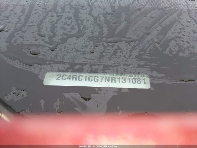 45154511 :رقم المزاد ، 2C4RC1CG7NR131081 vin ، 2022 Chrysler Voyager Lx مزاد بيع