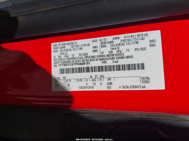 Ford Transit-250 2023 1FTBR1C87PKB48151 Image 9