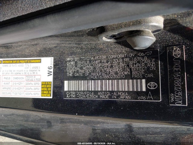 Продажа на аукционе авто 2008 Scion Tc, vin: JTKDE167880235070, номер лота: 45154580
