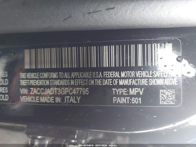2016 Jeep Renegade Limited მანქანა იყიდება აუქციონზე, vin: ZACCJADT3GPC47795, აუქციონის ნომერი: 45154619