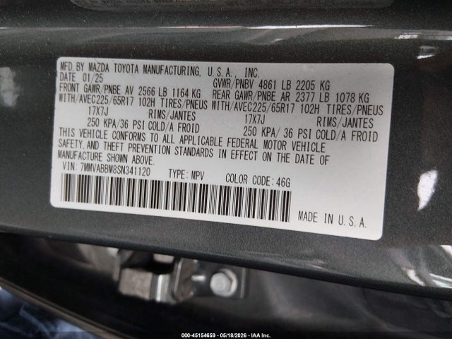 2025 Mazda Cx-50 2.5 S Preferred Package მანქანა იყიდება აუქციონზე, vin: 7MMVABBM8SN341120, აუქციონის ნომერი: 45154659