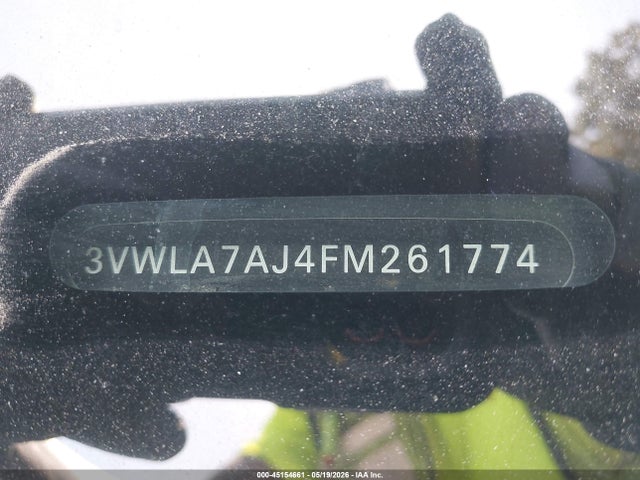 45154661 :رقم المزاد ، 3VWLA7AJ4FM261774 vin ، 2015 Volkswagen Jetta 2.0l Tdi Se مزاد بيع