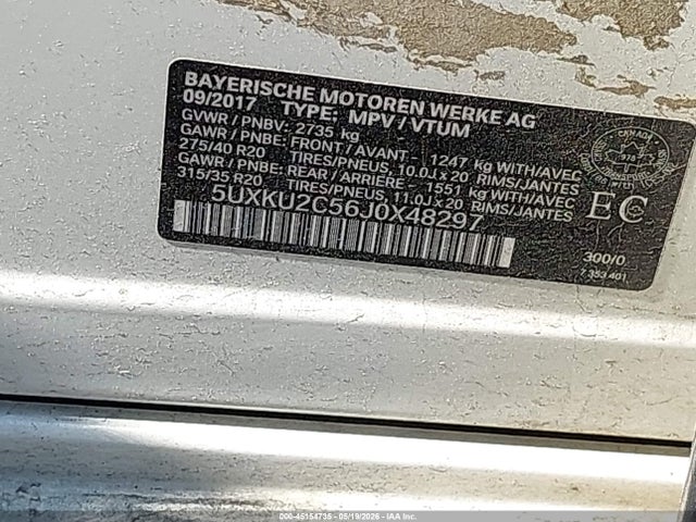 Продаж на аукціоні авто 2018 Bmw X6 Xdrive35i, vin: 5UXKU2C56J0X48297, номер лоту: 45154735