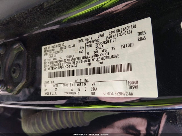 Ford F-150 Xl 2019 1FTEW1EP9KKD11403 Image 9