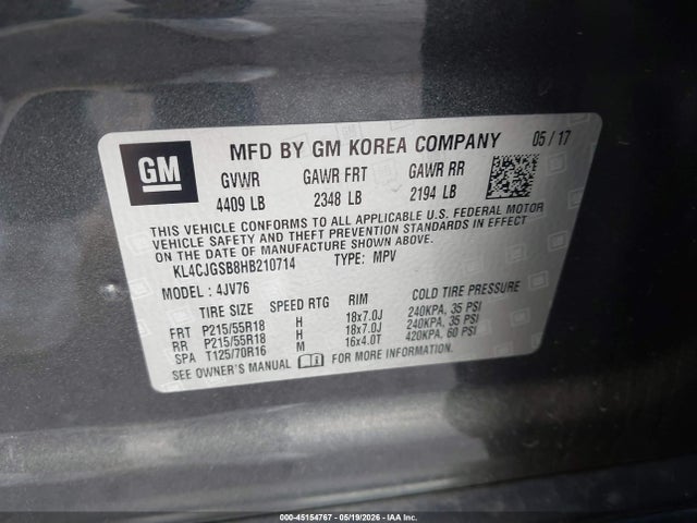 KL4CJGSB8HB210714 Buick Encore Essence